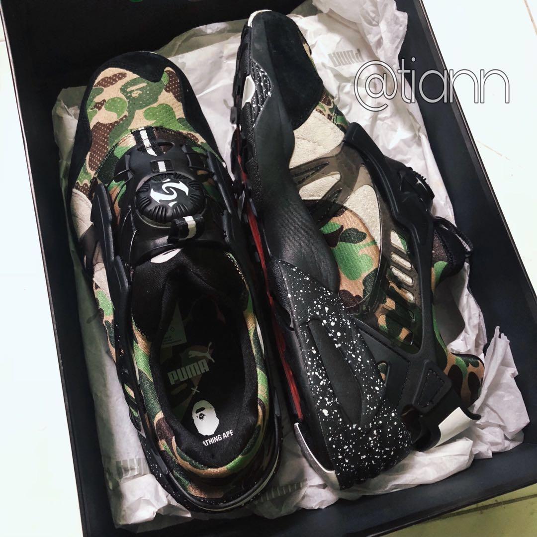 Bape x Puma Disc Blaze Camo Green Men s Fashion Footwear Sneakers on Carousell