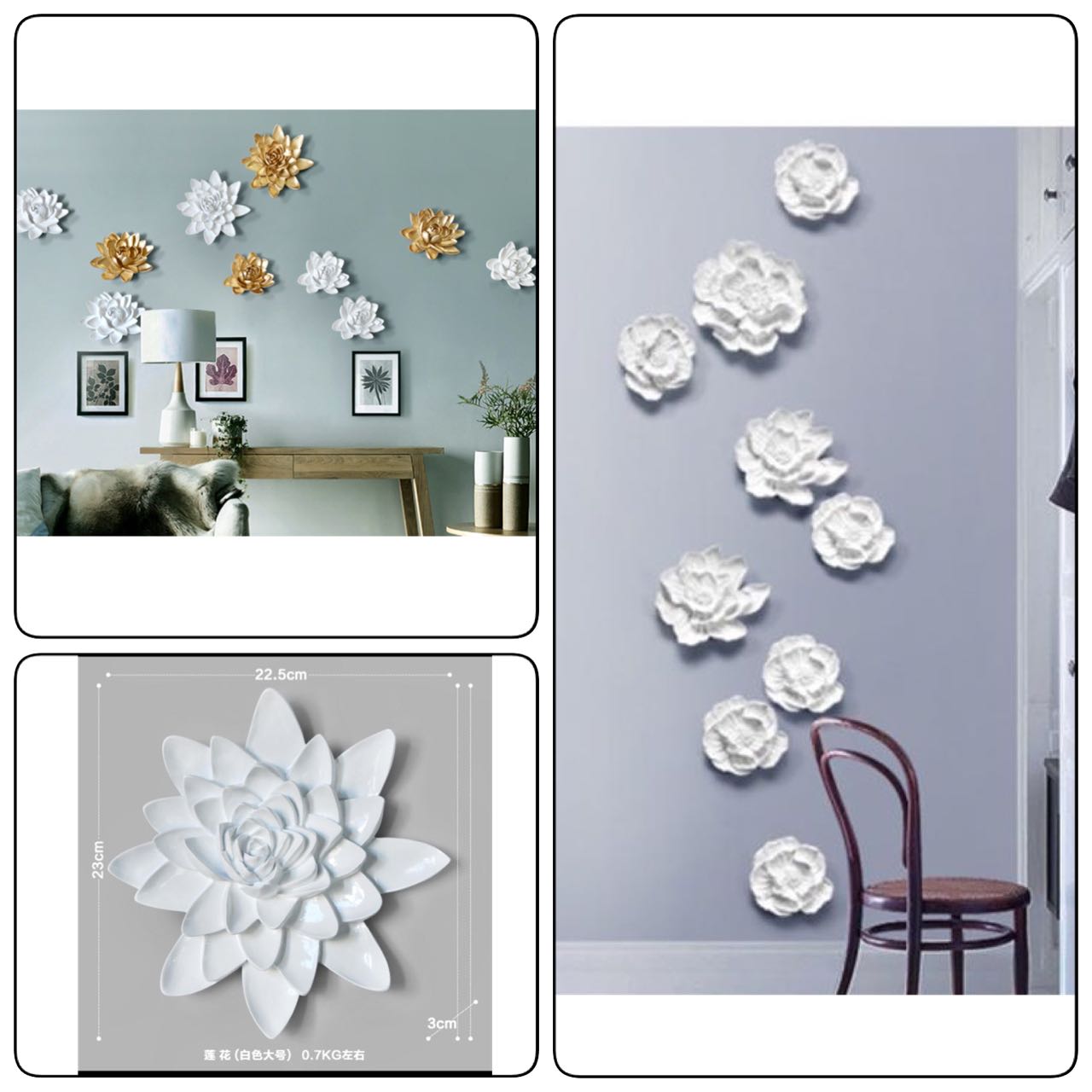 Beautiful Large White Art Sculpture Wall Decor Furniture Home