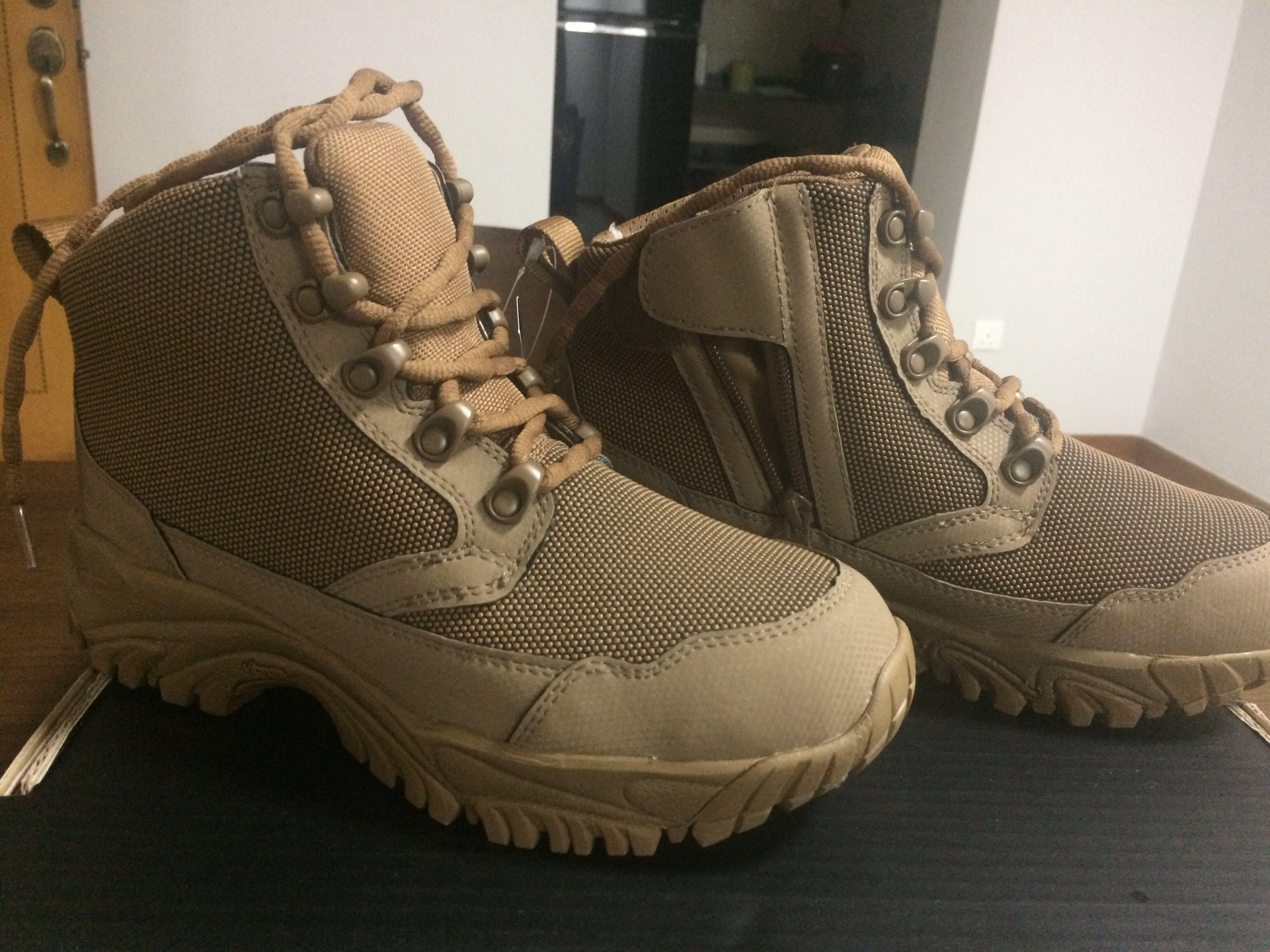Brown Waterproof Zip Up Hiking Boots 