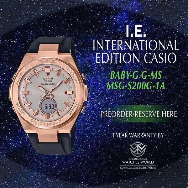 CASIO INTERNATIONAL EDITION BABY G GM S ROSE GOLD MSG S200G 1A