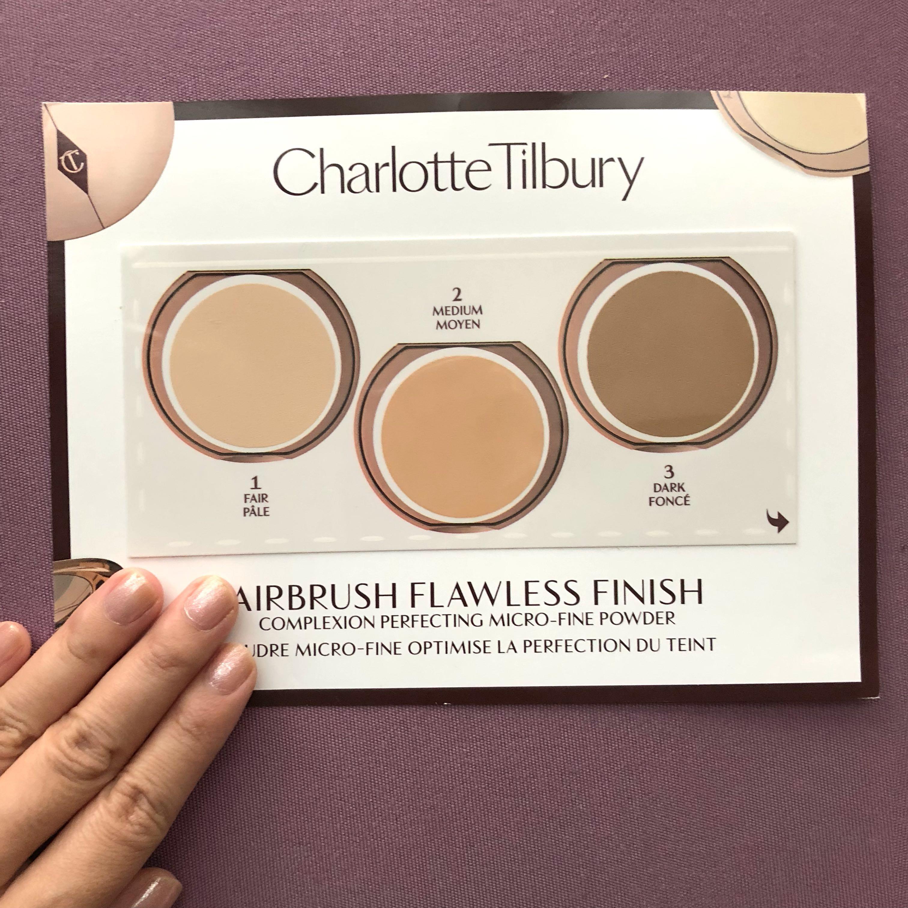 Charlotte Tilbury Airbrush Flawless Finish Powder Sample Card Health Beauty Makeup On Carousell