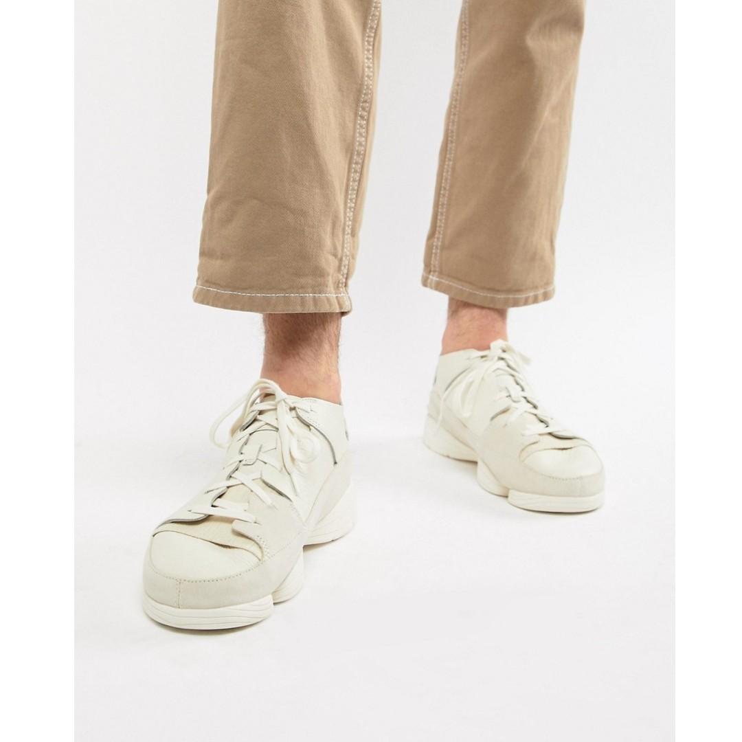 clarks white trainers