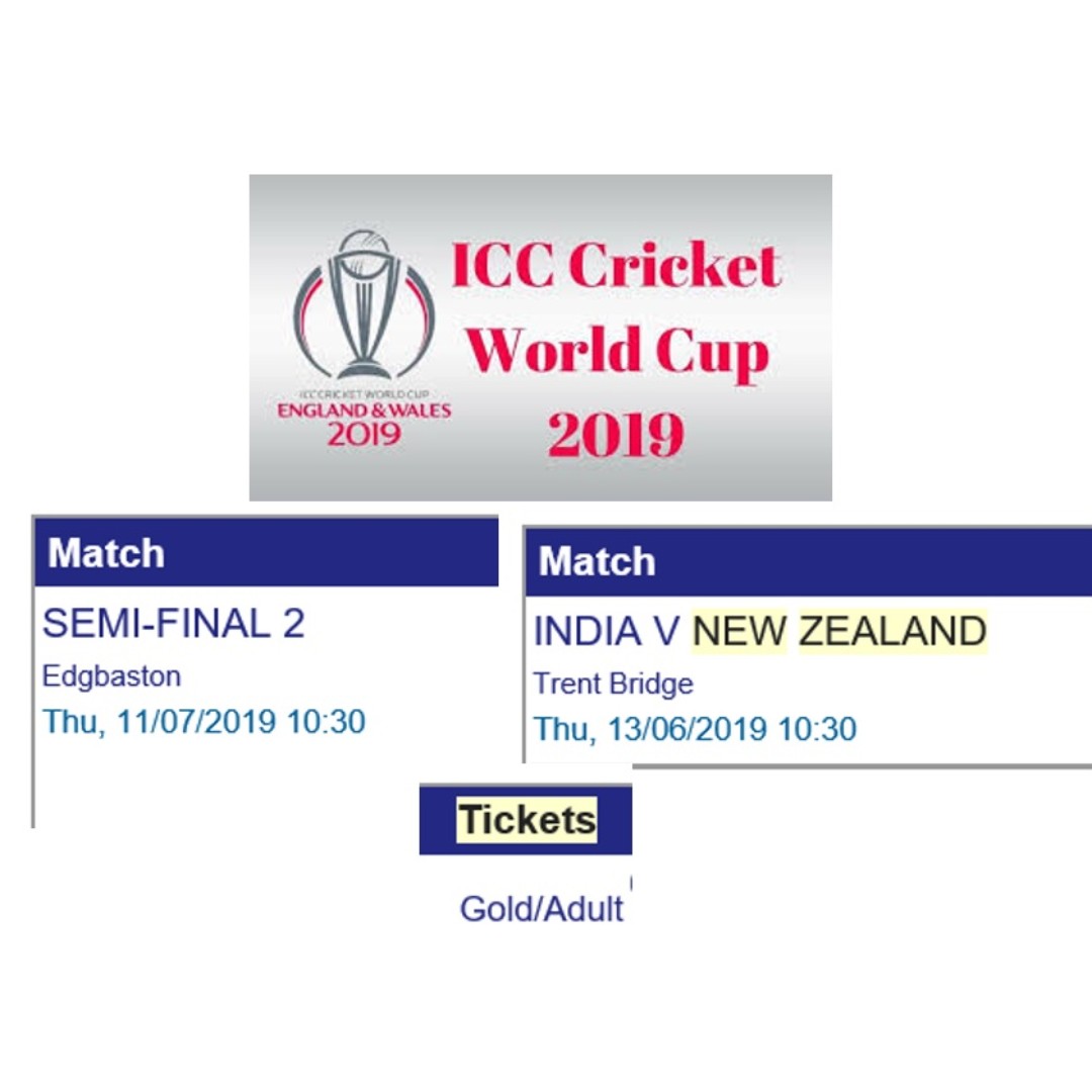 Cricket World Cup 2019 Tickets India And Semifinal Everything Else On Carousell Cricket world cup tickets are now on general sale. carousell