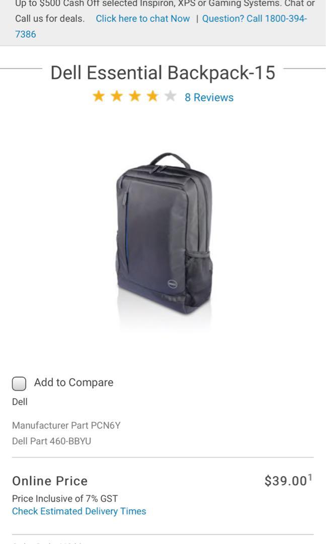 Dell essential backpack for 15 laptops Computers Tech Parts