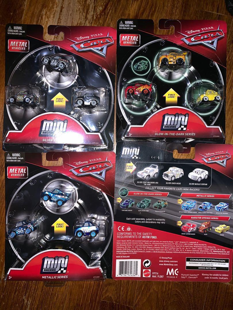 Disney Cars Mini Racers Glow in the dark Series pack Hobbies