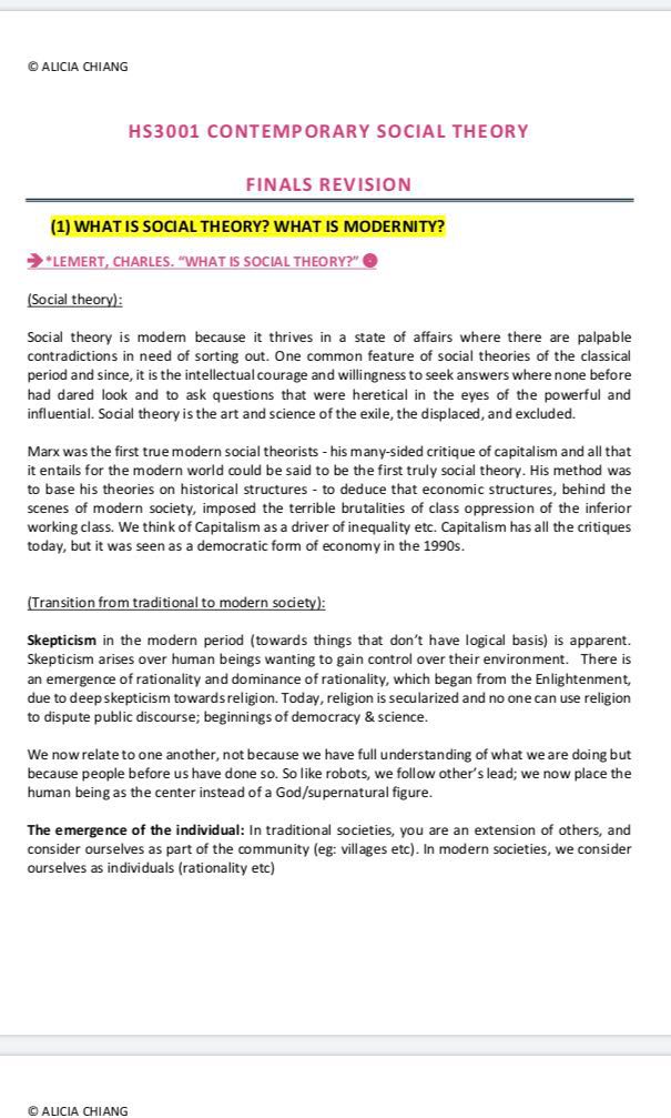 Hs3001 A Notes For Finals Books Stationery Textbooks