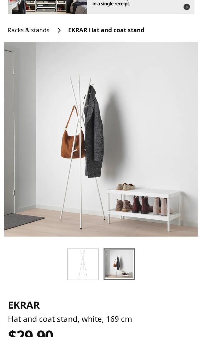 IKEA Hat and Coat stand EKRAR Silver Furniture Home Living Furniture Other Home Furniture on Carousell