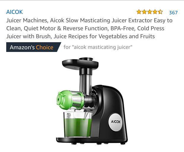 Easy to Clean BPA-Free Juice Recipes Masticating Juicer Machines Cold Press Juicer for Vegetables and Fruits Quiet Motor & Reverse Function Bagotte Slow Juicer Extractor 