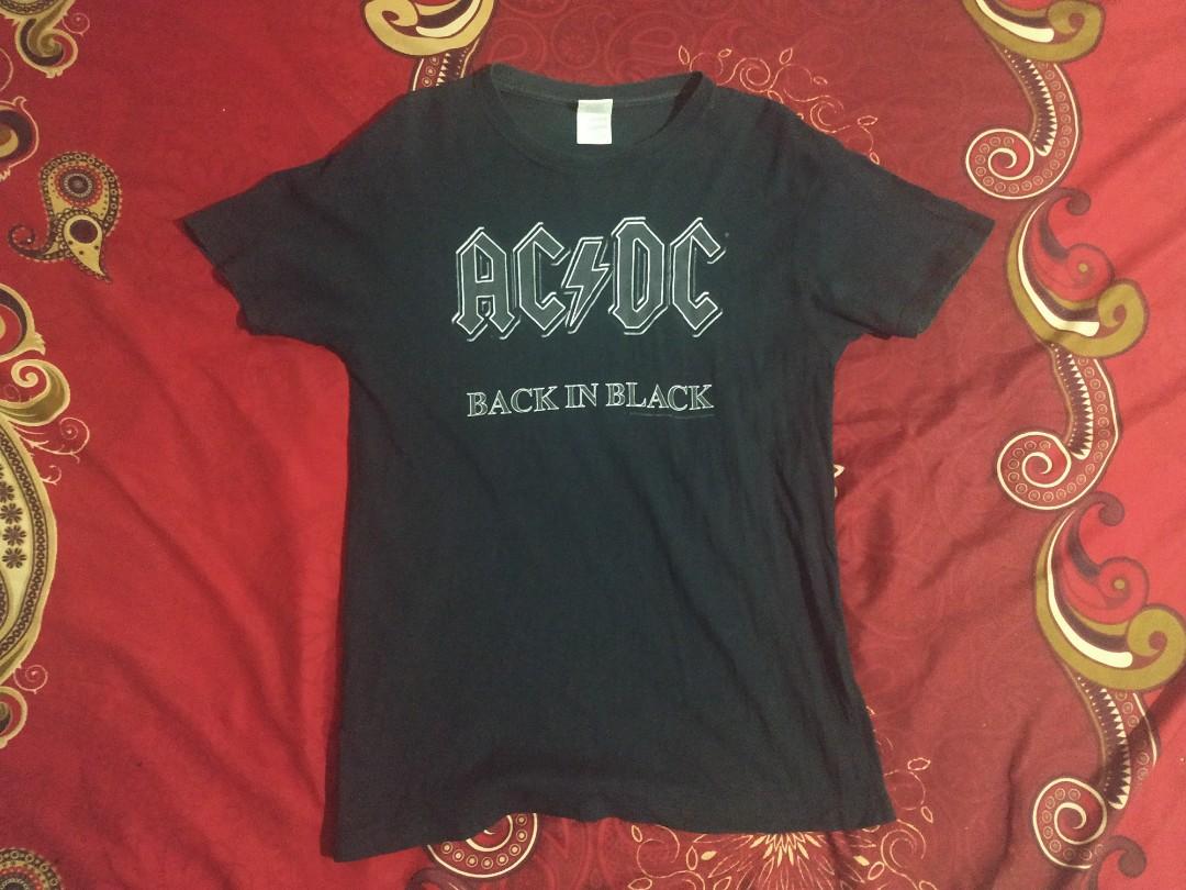 Kaos Musik T Shirt Acdc Original Navy Blue No Rolling Stone Fesyen Pria Pakaian Atasan Di Carousell