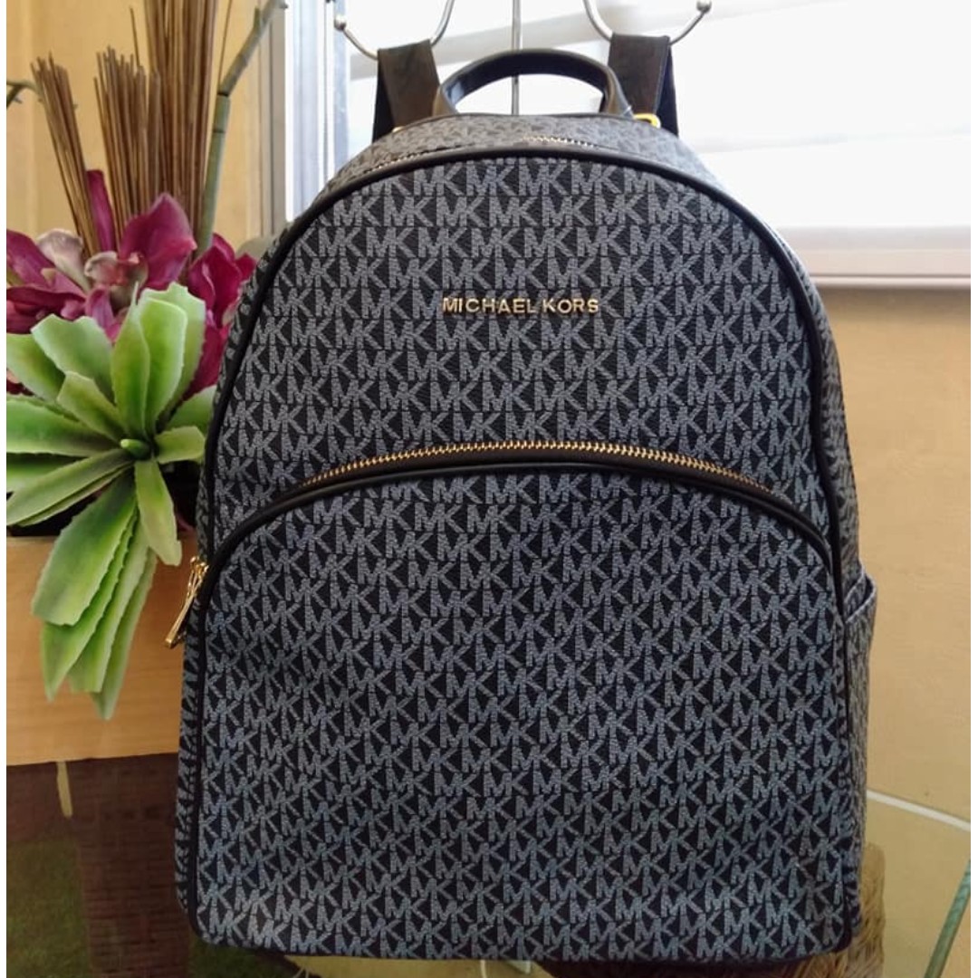 michael kors black logo backpack