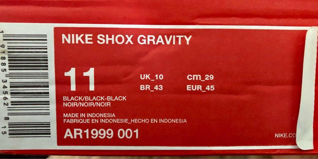 Nike shox gravity triple black shop