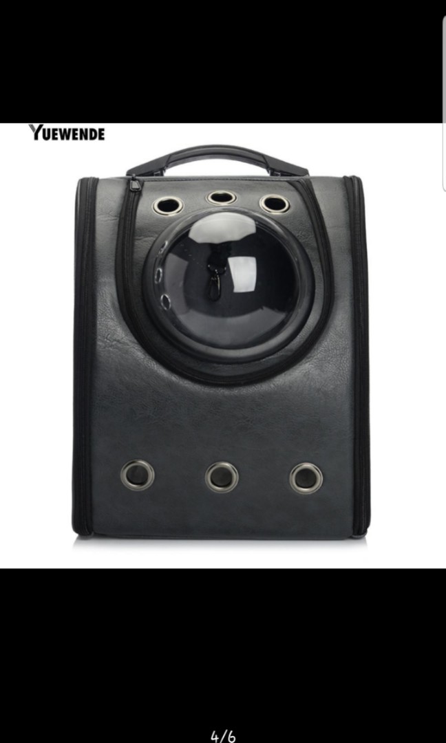 Pet Carrier in leather Black, Pet Supplies, Homes & Other Pet