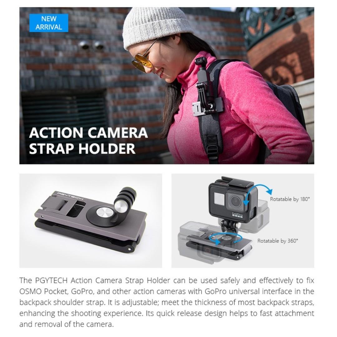 Go Pro Backpack Strap Mount, Adjustable Camera Shoulder Mount for GoPro  Hero 10 9 8 7 6 5 4 Black,Insta 360 One R, DJI