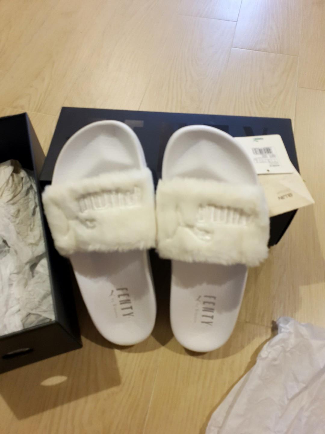 Puma fenty sliders furry Women s Fashion Footwear Flipflops and