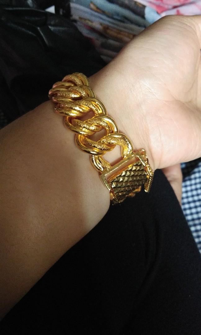 Rantai Tangan Coco 2 2cm Silver Celup Emas Tulen Women S Fashion Jewellery On Carousell