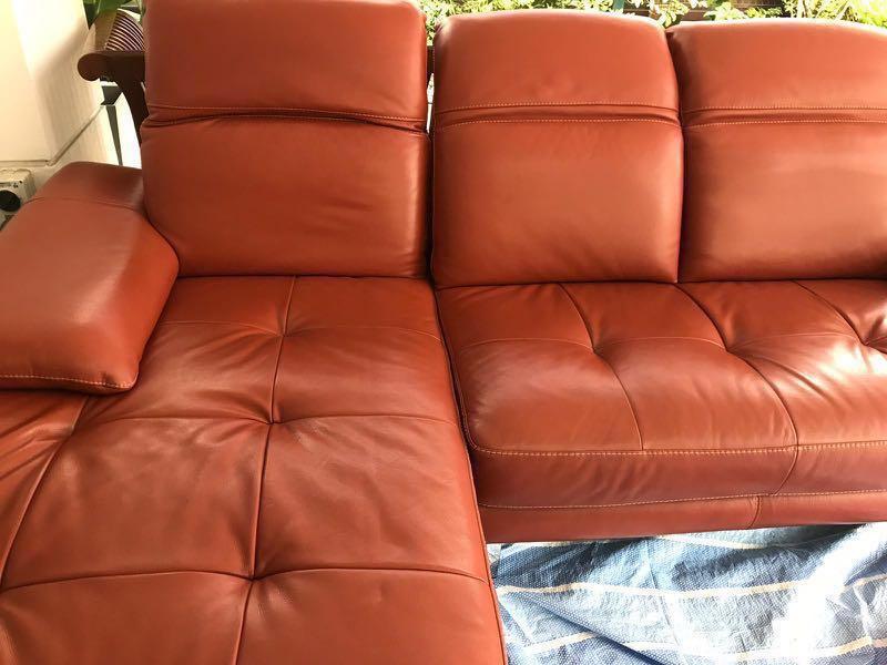 Redwood Leather 3seater Sofa, Furniture & Home Living, Furniture, Sofas on Carousell