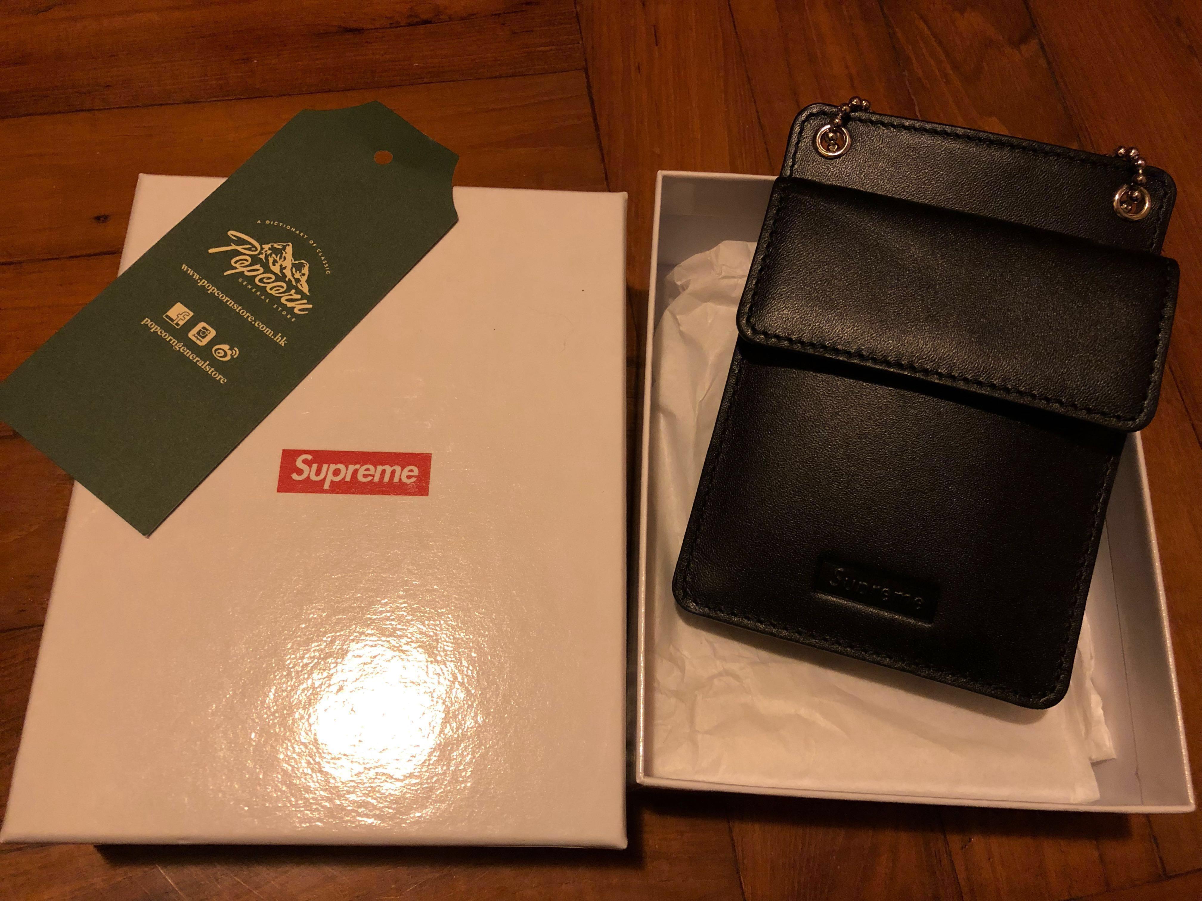 8580円 定番人気！ Supreme 2018AW Leather ID Holder Wallet