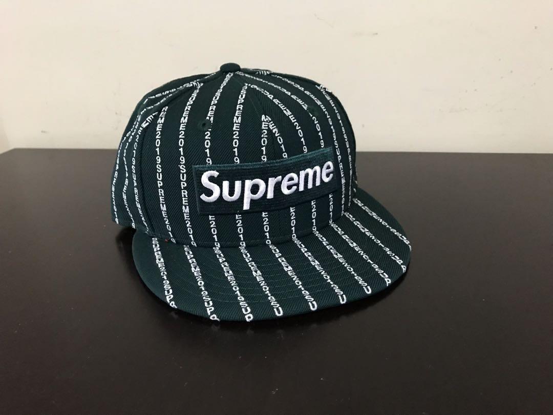 supreme text stripe new era
