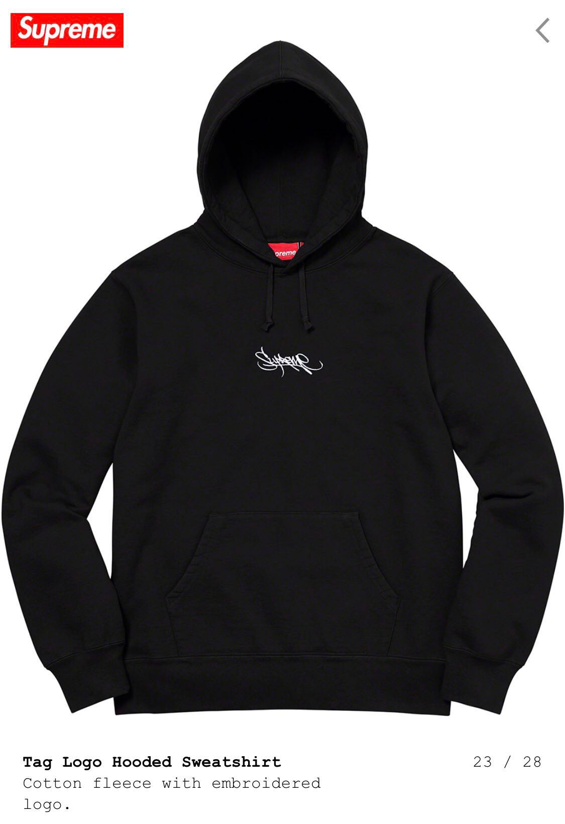 supreme tag hoodie