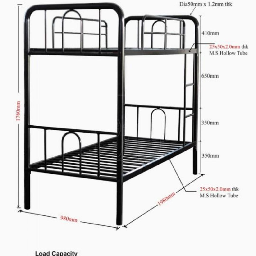 Double Deck Metal Bed Furniture Home Living Furniture Bed Frames