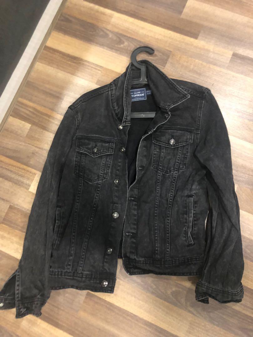 topman denim jacket black