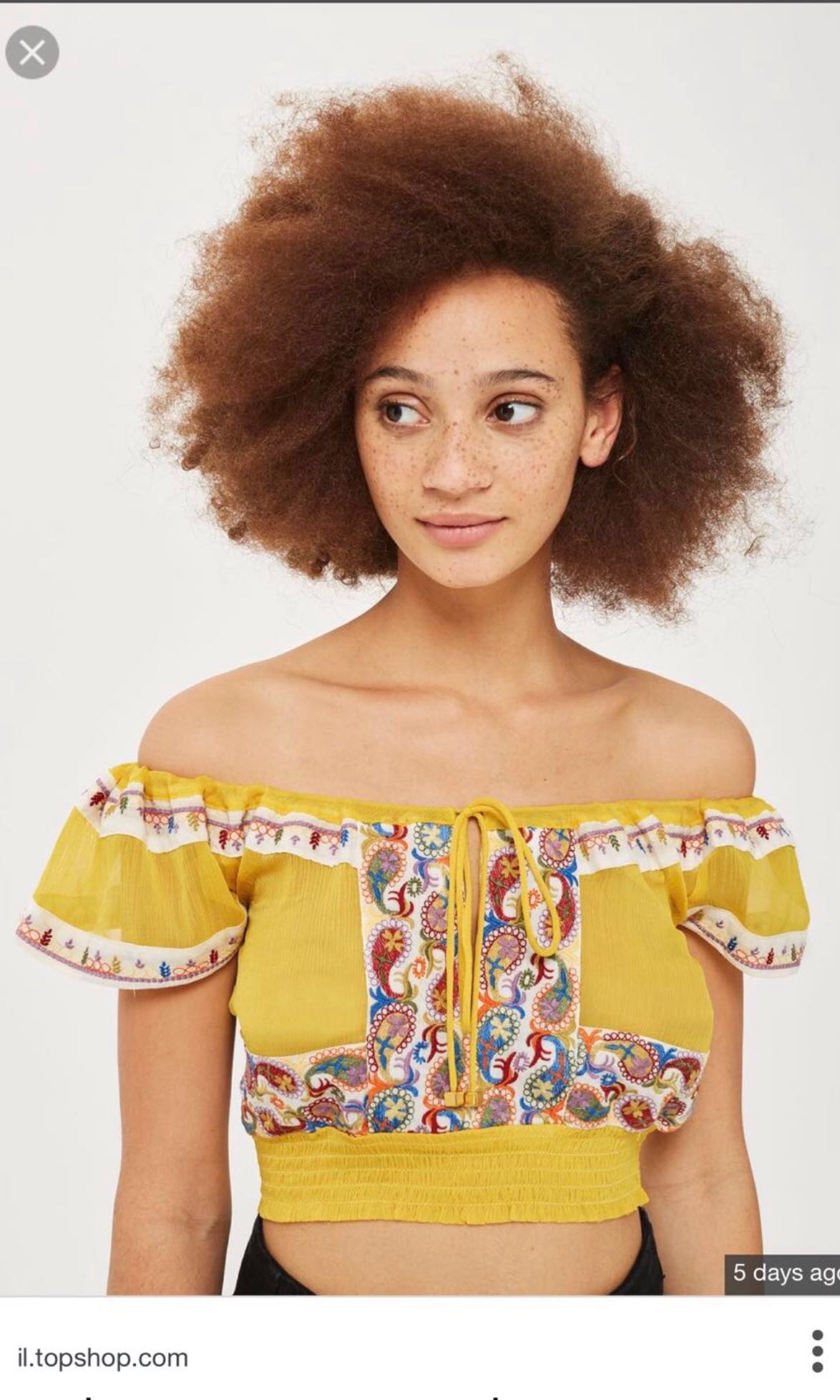yellow embroidered top