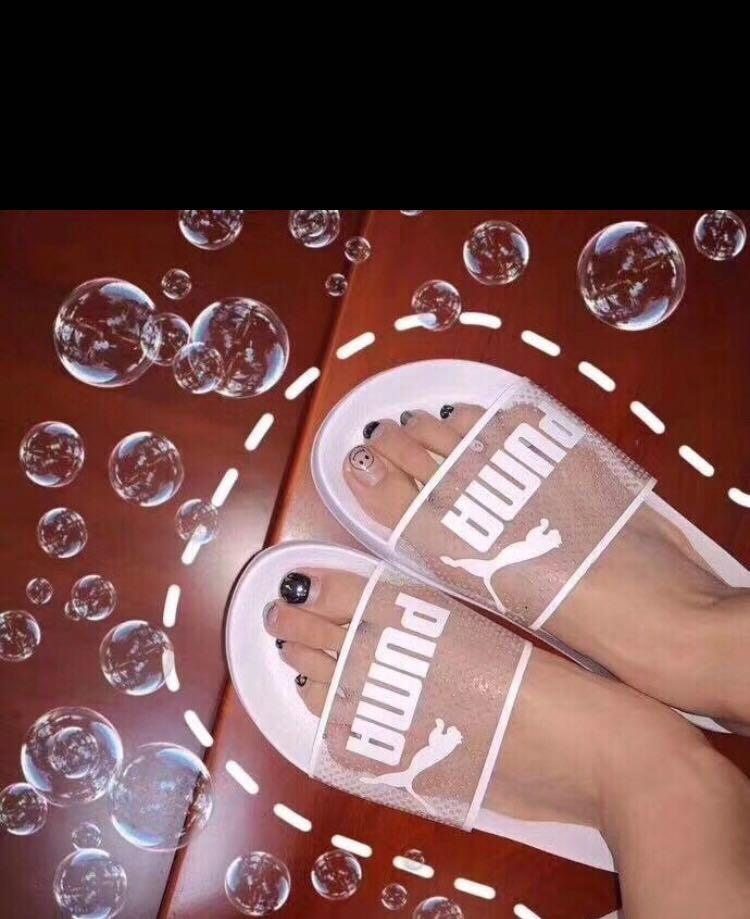 Transparent puma jelly slides, Women's 