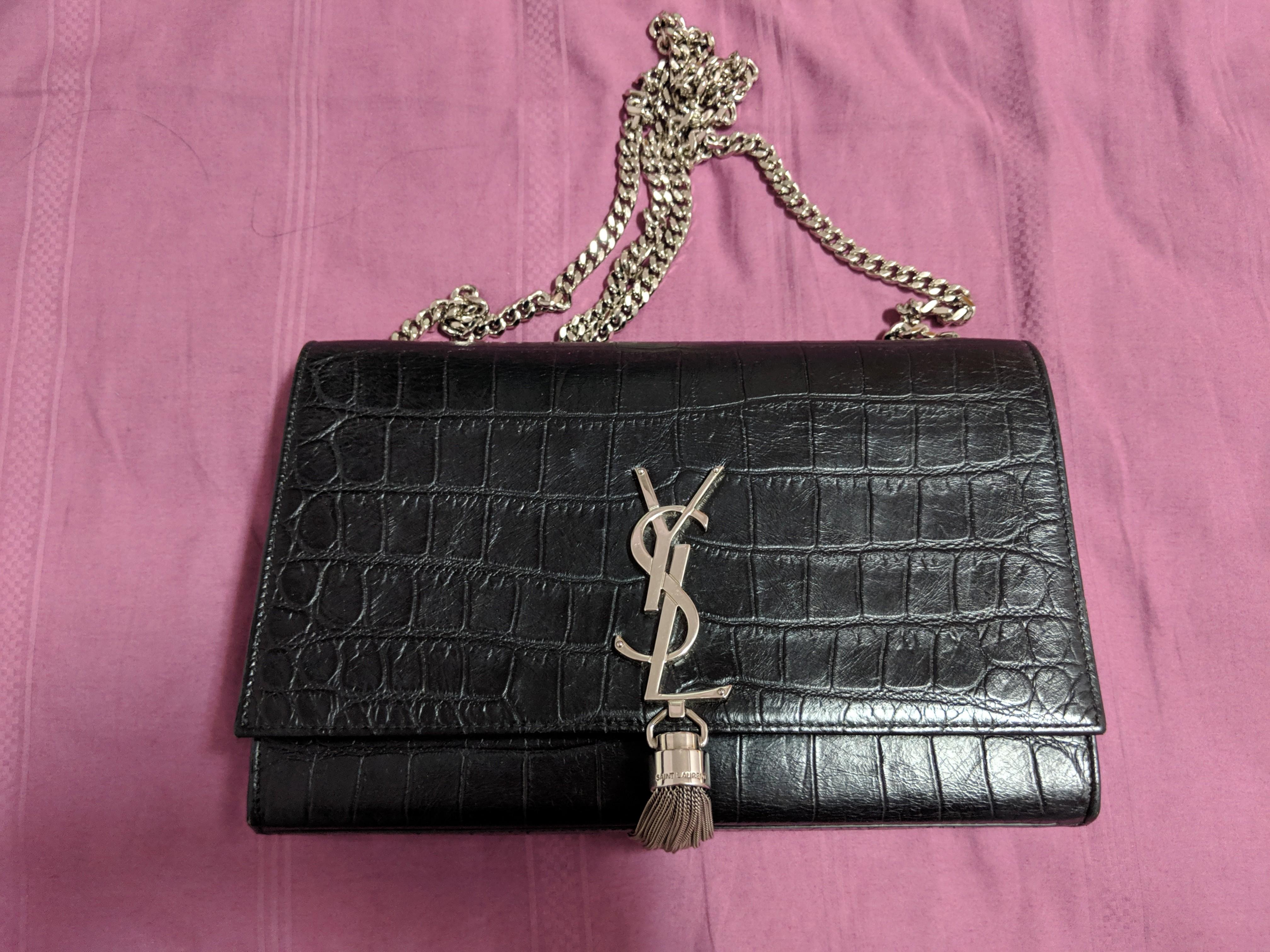 ysl croc chain bag