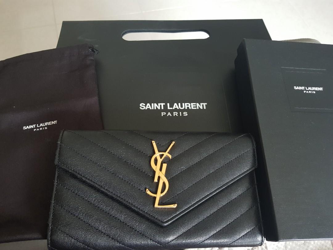Ysl Wallet Long Black Gold Luxury Bags Wallets Wallets On