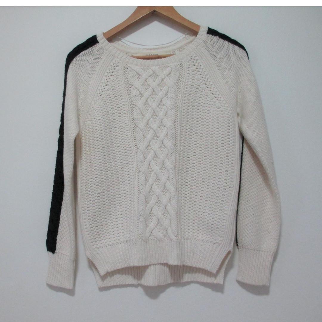 zara black and white jumper