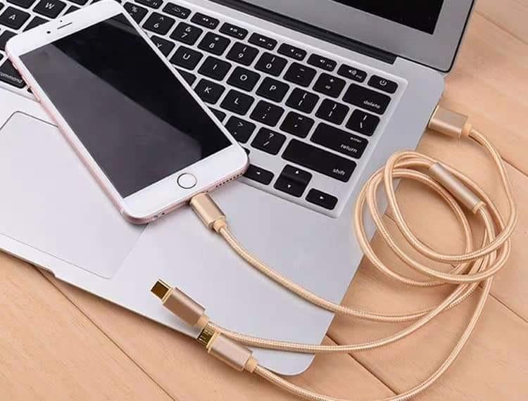 3in1 usb cable (Category: Cables & Adaptors) located in Mandaluyong City. Submitted by shopmla (Listing ID 226928605, Image 3). Description: 3in1 usb cable Php 150. Type C Apple IOS Android.