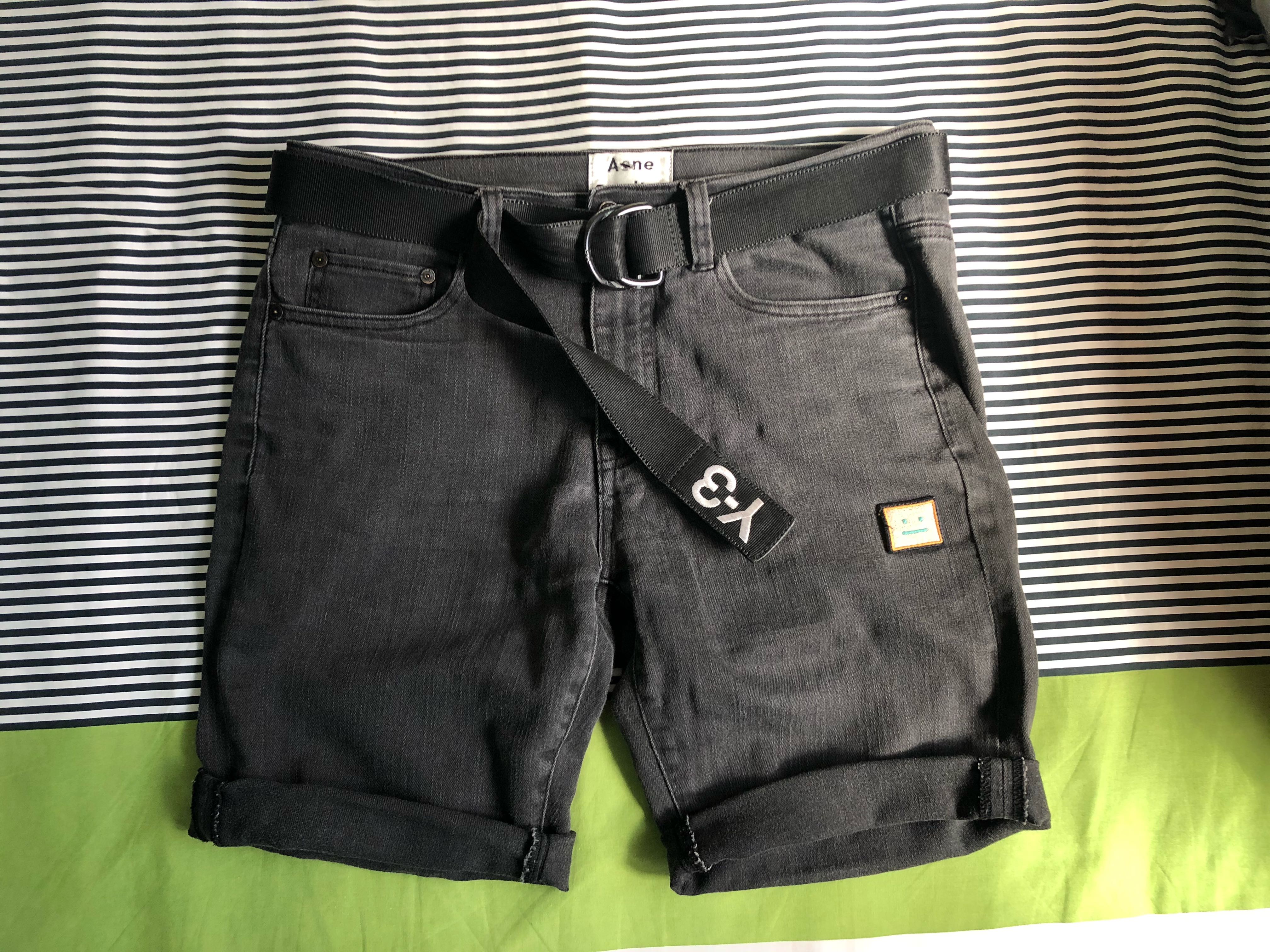 denim shorts above the knee