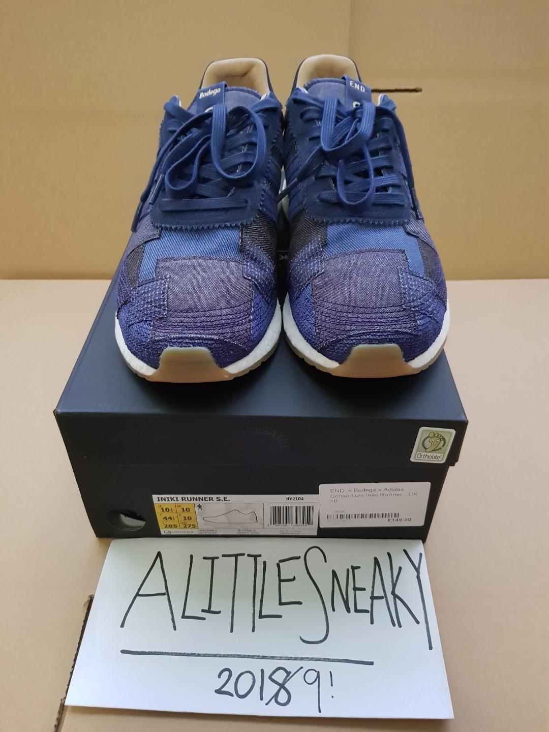 adidas Consortium x END. x Bodega Iniki Runner BY2104 US10.5 UK10 Men s Fashion Footwear Sneakers on Carousell