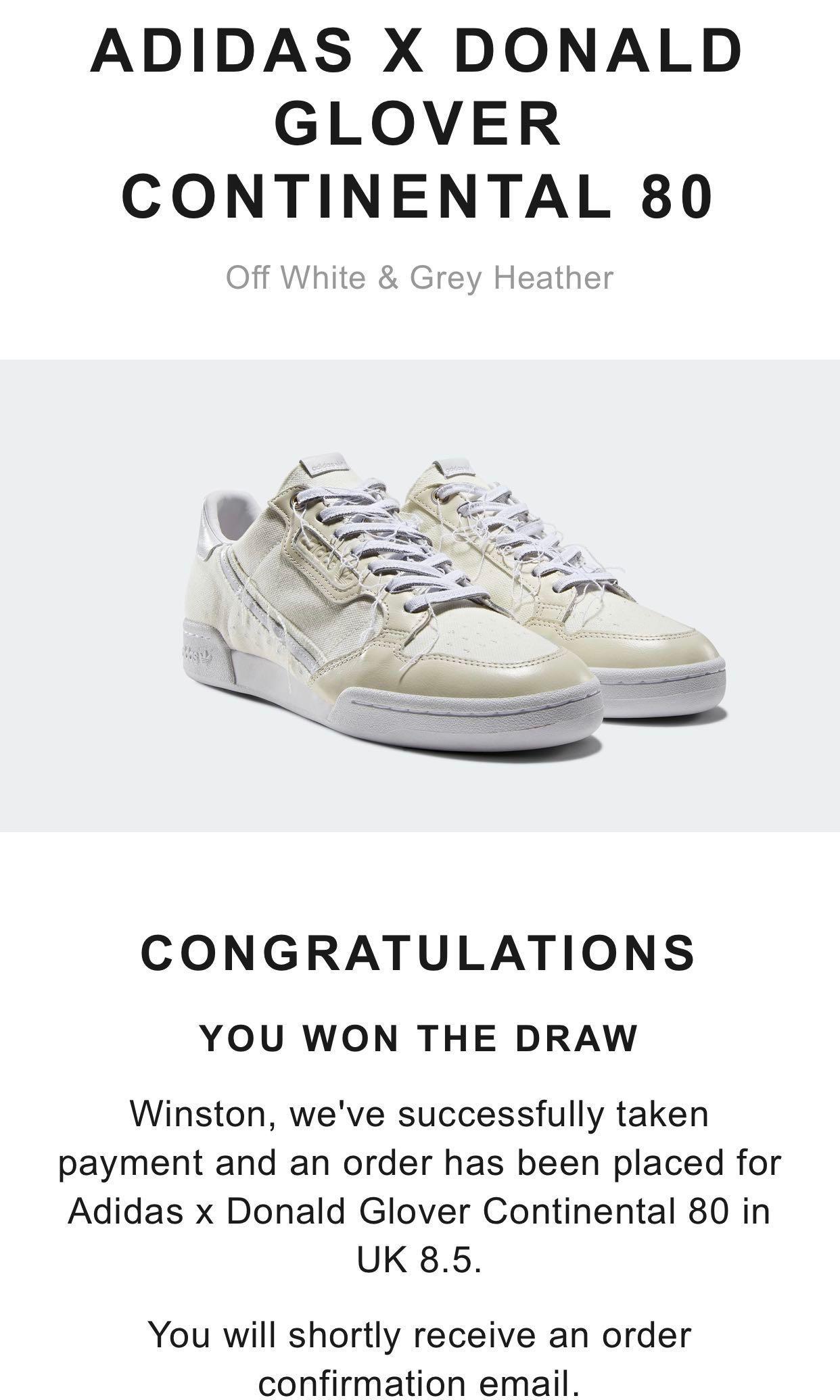 adidas continental 80 donald glover off white