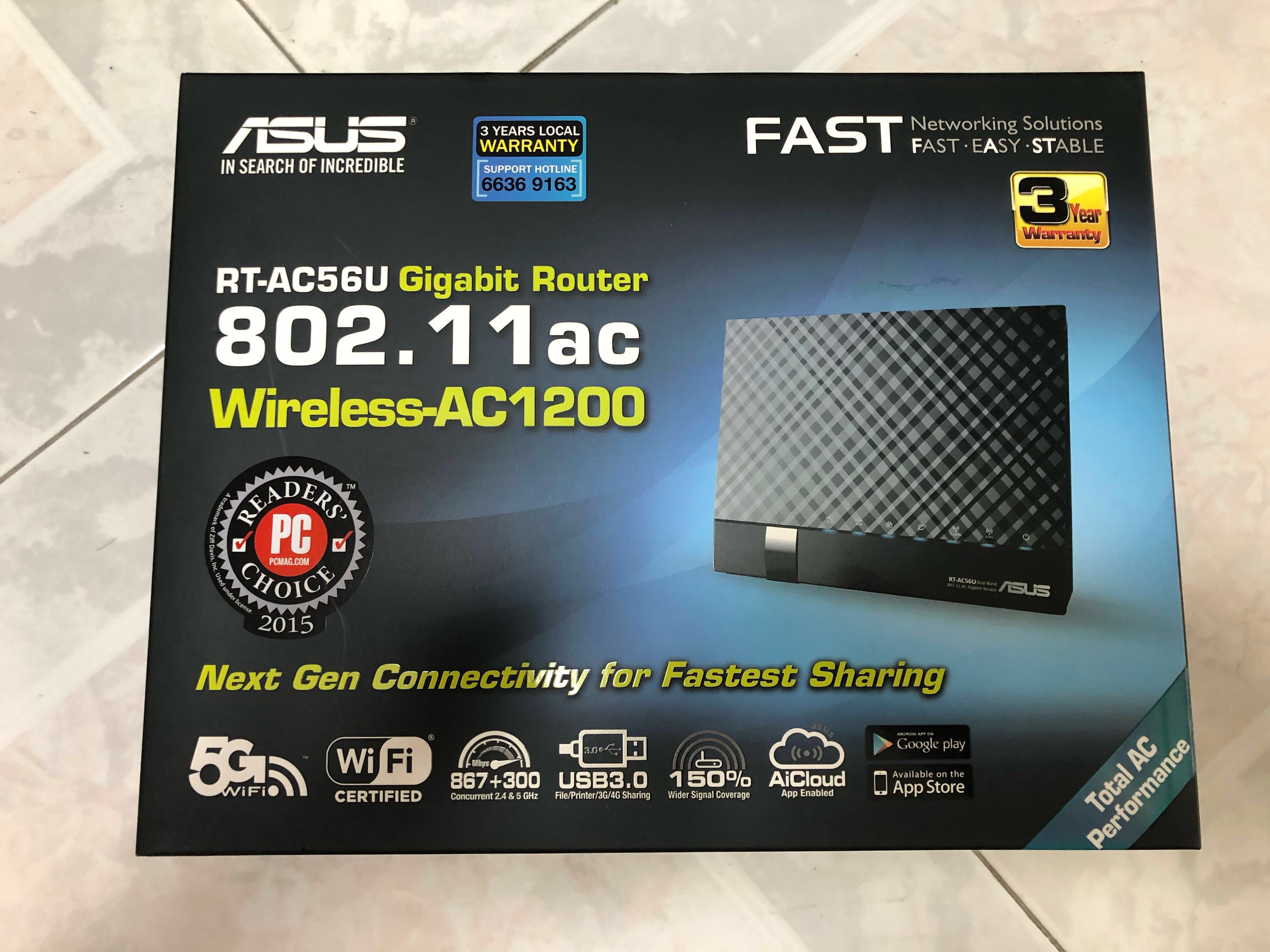 Asus Wireless Router AC-1200, Computers & Tech, Parts & Accessories ...