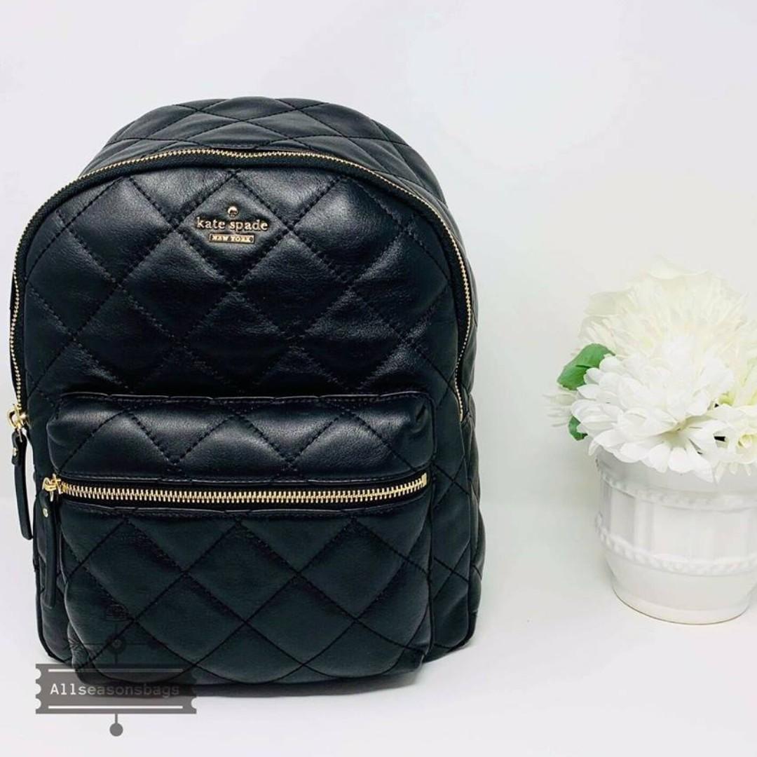 leather quilted backpack