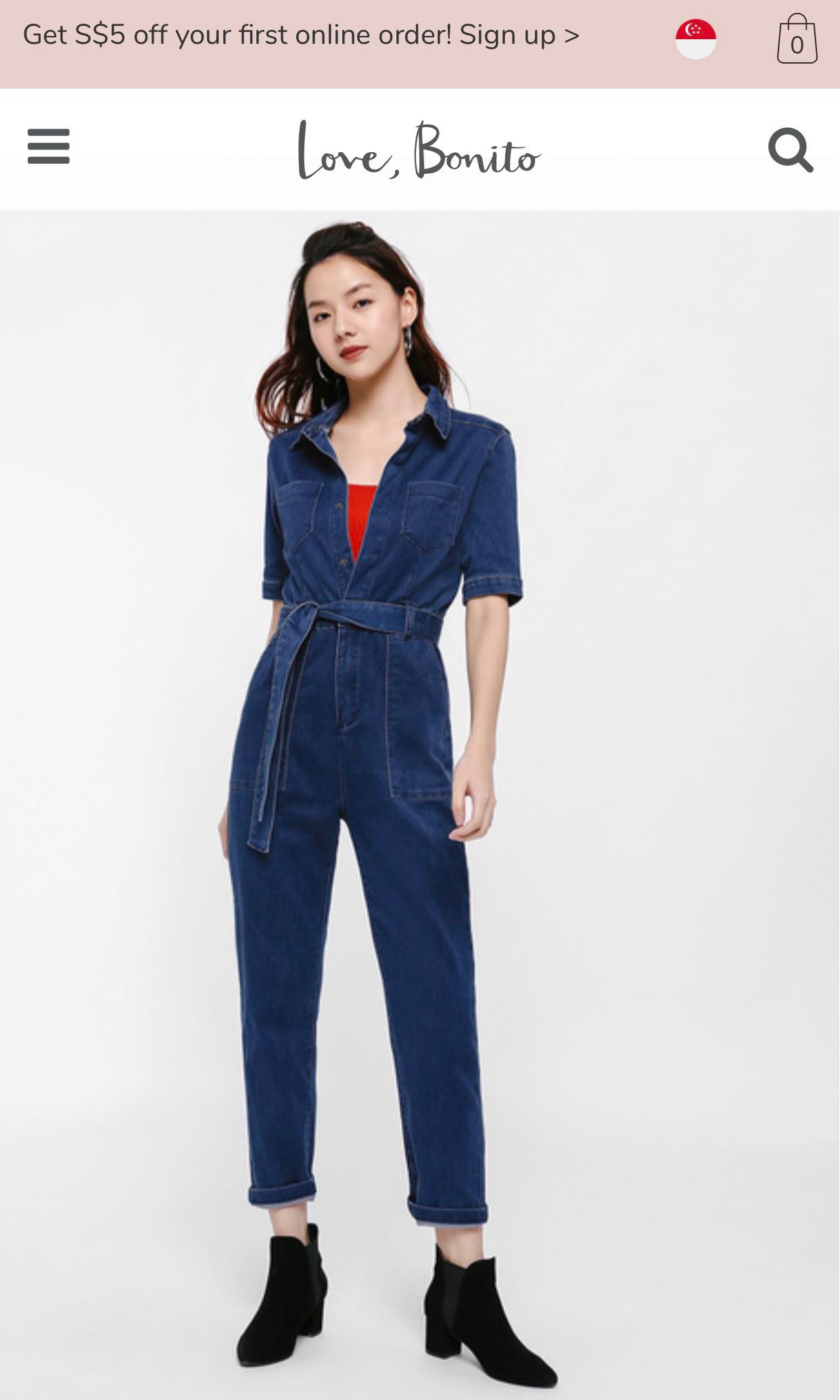 Utility denim jumpsuit clearance