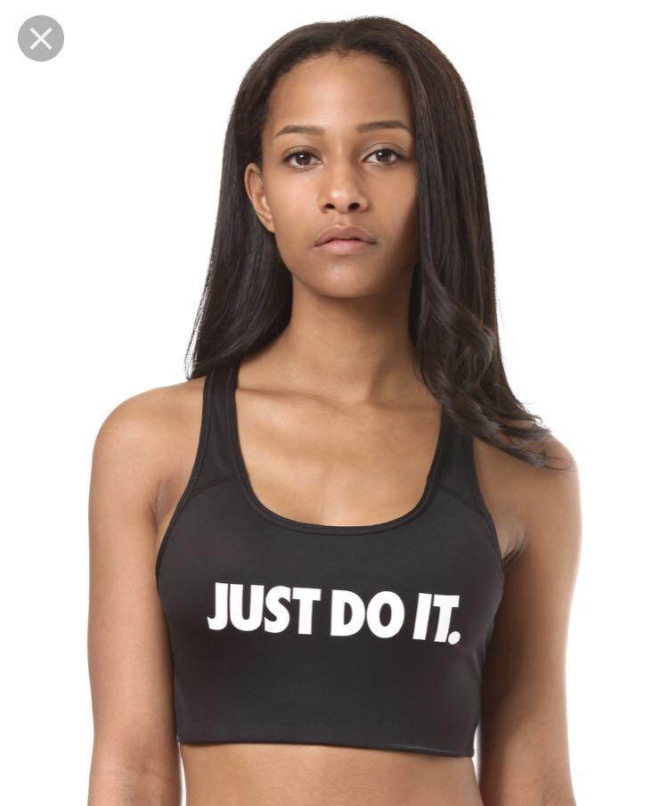 nike pro classic swoosh black bra