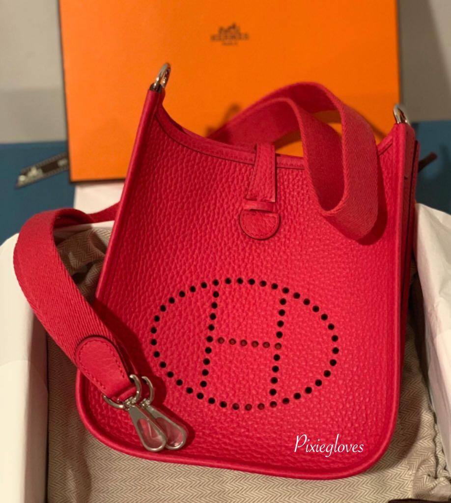 Brand new hermes mini Evelyne rose extreme Women s Fashion Bags