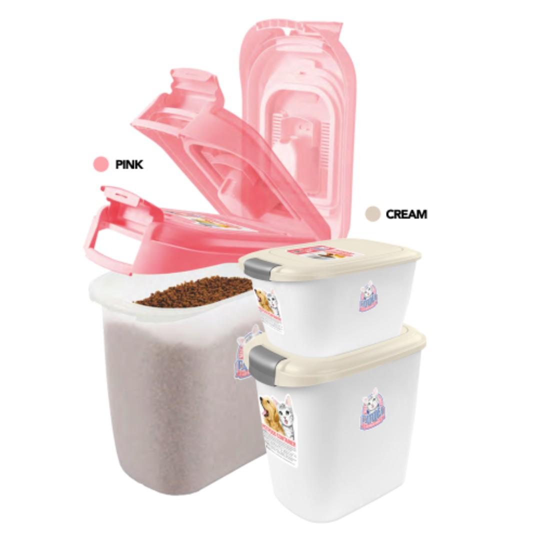 Catidea Luxury Double Open Pet Food Container Cream 3 Sizes