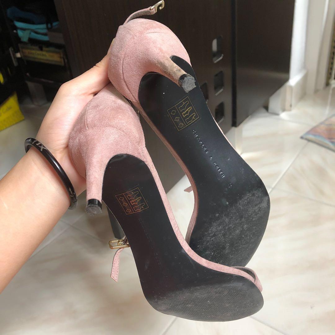 dusty rose strappy heels