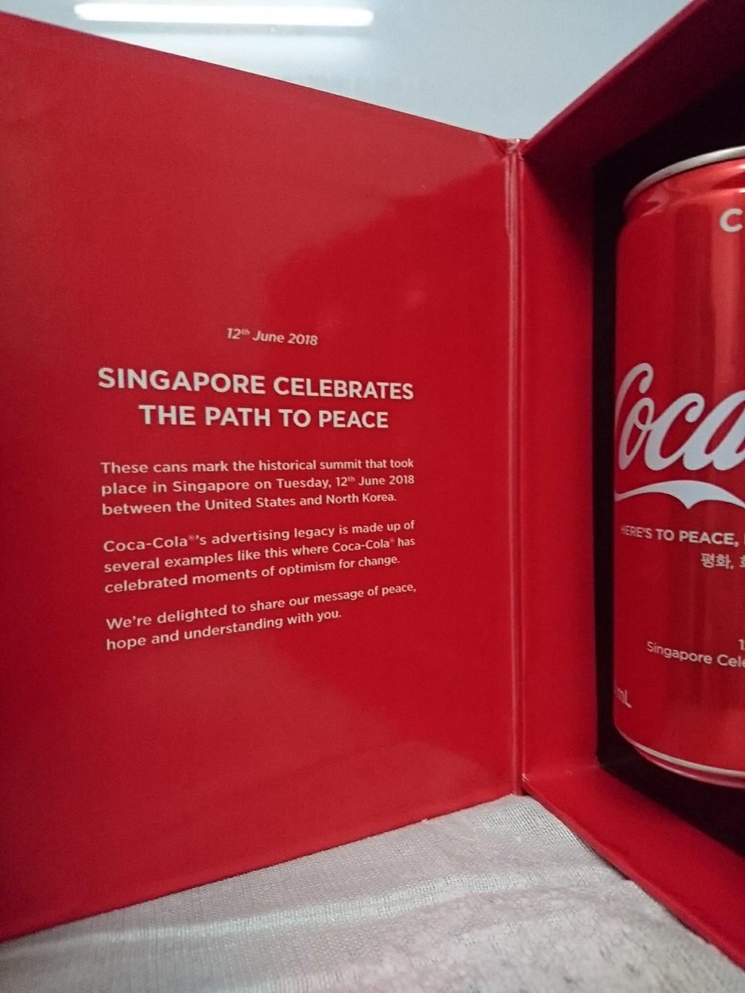 rare Coca Cola Coke Can 2018 Singapore Summit USA & North Korea empty 