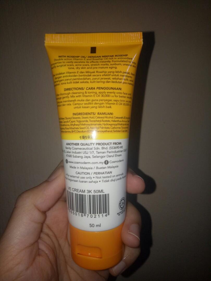 Cosmoderm Vitamin E Cream Health Beauty Skin Bath