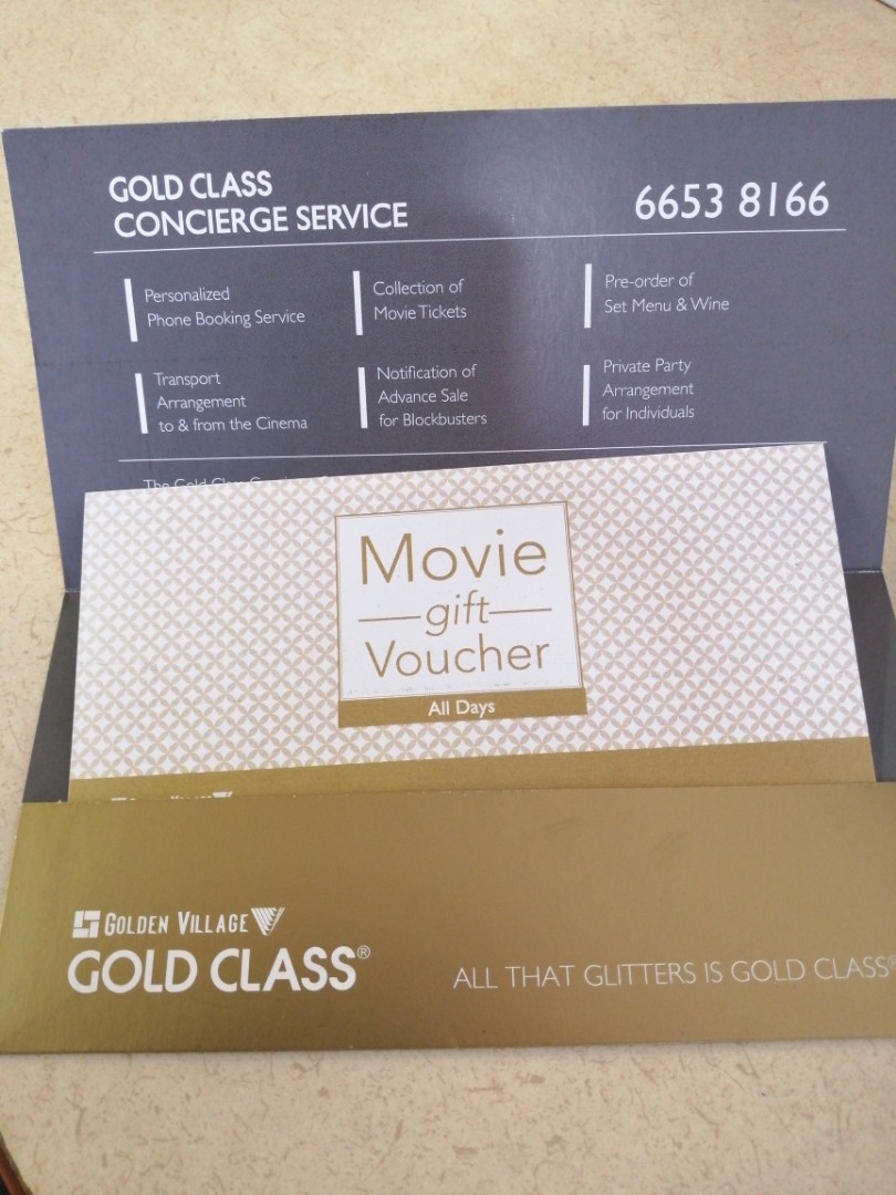 GV Gold class movie ticket, Tickets & Vouchers, Vouchers on Carousell