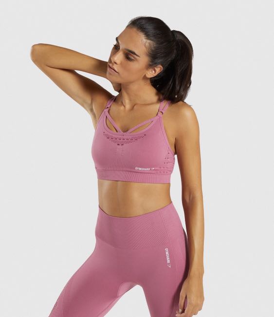 gymshark energy+ seamless sports bra (slate lavender), Women's Fashion,  Activewear on Carousell