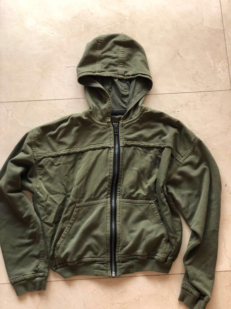 olive zip up hoodie