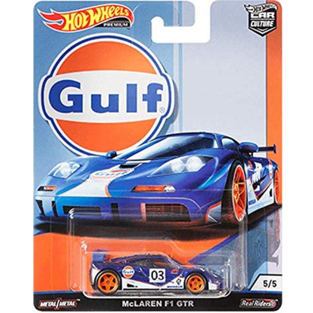 Hotwheels 2019 Gulf Series McLaren F1 GTR Rare Hot Wheels Racing