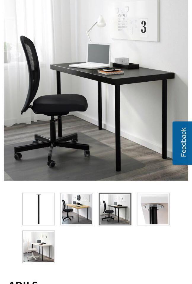 Ikea Linnmon Desk With Adils Legs Multi Purpose Table,White, Black Home