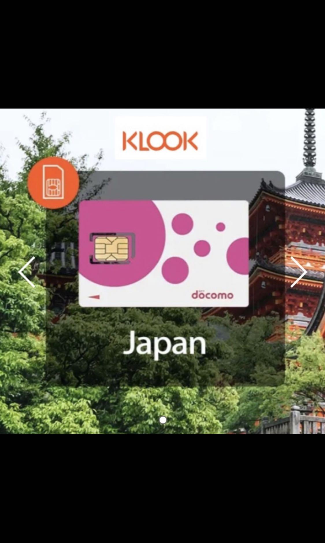 Japan unlimited 4G data 8 days SIM card (By Klook), Tickets & Vouchers