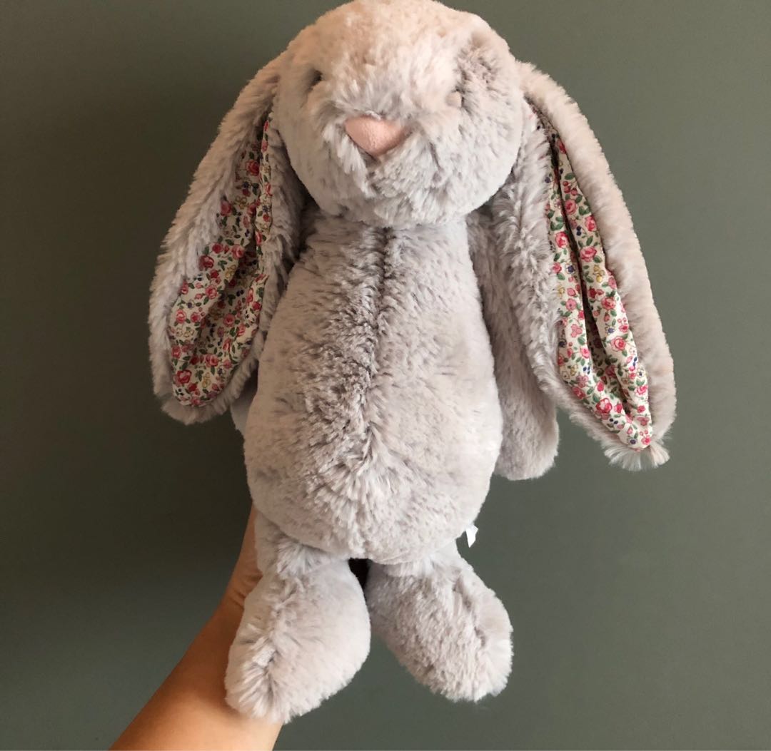 jellycat blossom bunny medium silver